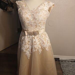 Chic Cream Lace Wedding Dress
